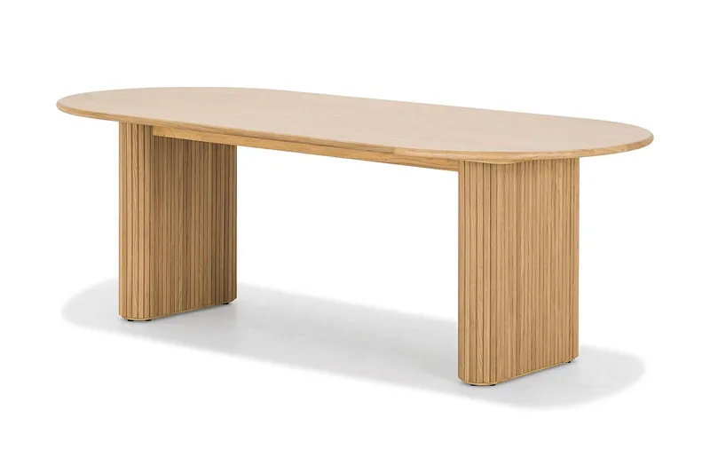 Noira Ovalt Matbord 220 cm EK +  8 st Nibe stol brun med ek ben - Natur/Brun - Products - Möbler - Bord & matgrupp - Matgrupp