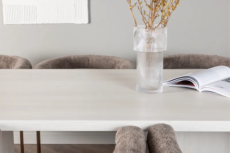 Olga Matgrupp 200 cm Rektangulär med 6 Morning Stolar - Brun - Products - Möbler - Bord & matgrupp - Matgrupp