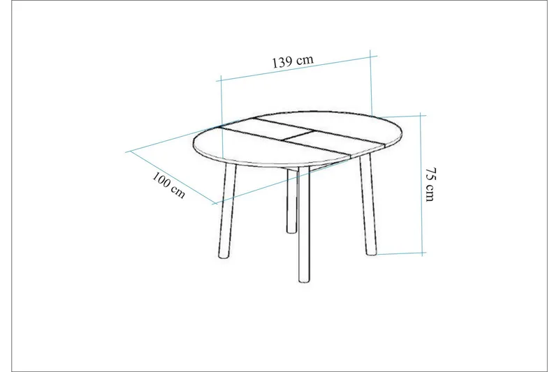 Oliver Matbord 100 cm - Valnöt/Svart - Products - Möbler - Bord & matgrupp - Matbord & köksbord