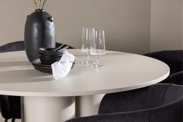 Olivia Matgrupp 110 cm Rund med 4 Berit stolar - Beige/Svart - Products - Möbler - Bord & matgrupp - Matgrupp