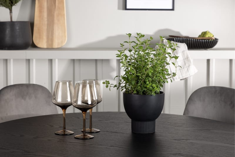 Olivia Matgrupp 110 cm Rund med 4 Eva Stolar - Svart - Products - Möbler - Bord & matgrupp - Matgrupp