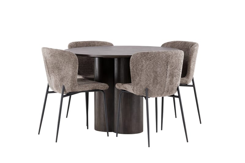 Olivia Matgrupp 110 cm Rund med 4 Modesto stolar - Beige - Products - Möbler - Bord & matgrupp - Matgrupp