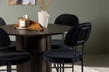 Olivia Matgrupp 110 cm Rund med 4 Stella stolar - Svart - Products - Möbler - Bord & matgrupp - Matgrupp