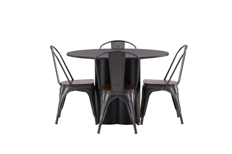 Olivia Matgrupp 110 cm Rund med 4 Tempe Stolar - Svart - Products - Möbler - Bord & matgrupp - Matgrupp