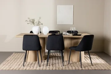 Olivia Matgrupp 210 cm Rektangulär med 6 Night stolar - Whitewash/Svart - Products - Möbler - Bord & matgrupp - Matgrupp