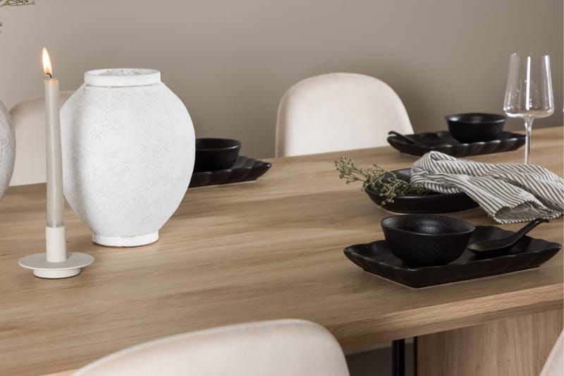 Olivia Matgrupp 210 cm Rektangulär med 6 Polar stolar - Whitewash/Beige - Products - Möbler - Bord & matgrupp - Matgrupp