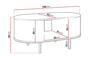 Pantego Soffbord 100x52 cm - Brun - Products - Möbler - Bord & matgrupp - Soffbord