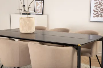 Pelle Matgrupp 190 cm Rektangulär med 6 Berit stolar - Beige - Products - Möbler - Bord & matgrupp - Matgrupp