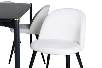 Pelle Matgrupp 190 cm Rektangulär med 6 Velvet stolar - Beige - Products - Möbler - Bord & matgrupp - Matgrupp