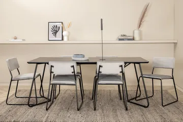 Petra Matgrupp 190 cm Rektangulär med 6 Kenth stolar - Svart - Products - Möbler - Bord & matgrupp - Matgrupp