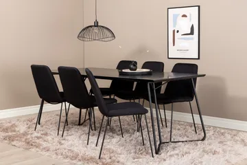 Petra Matgrupp 190 cm Rektangulär med 6 Muce stolar - Svart - Products - Möbler - Bord & matgrupp - Matgrupp
