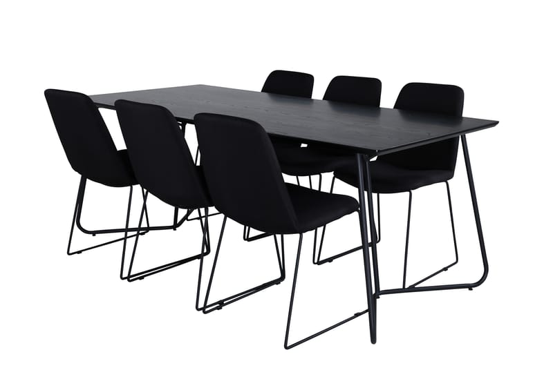 Petra Matgrupp 190 cm Rektangulär med 6 Muce stolar - Svart - Products - Möbler - Bord & matgrupp - Matgrupp