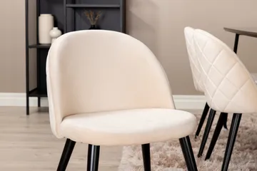 Petra Matgrupp 190 cm Rektangulär med 6 Velvet stolar - Svart - Products - Möbler - Bord & matgrupp - Matgrupp