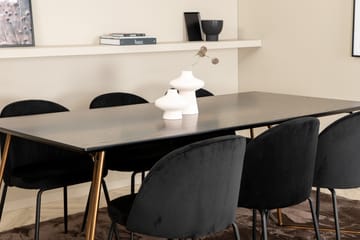 Petra Matgrupp 190 cm Rektangulär med 6 Wrinkles stolar - Svart - Products - Möbler - Bord & matgrupp - Matgrupp