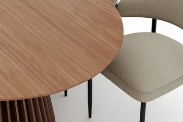 Peyra Ovalt Matbord 200 cm med 6 Sawako Stolar - Valnöt - Products - Möbler - Bord & matgrupp - Matgrupp