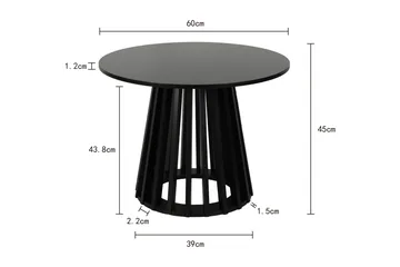 Peyra Soffbord Runt 60 cm Fanér - Svartlaserad ek - Products - Möbler - Bord & matgrupp - Soffbord