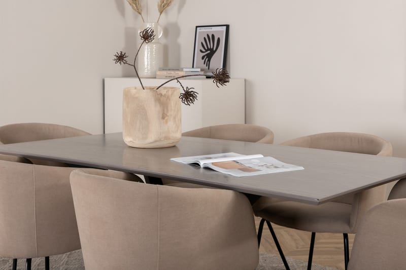 Piazza Matgrupp 180 cm Rektangulär med 6 Berit stolar - Beige - Products - Möbler - Bord & matgrupp - Matgrupp