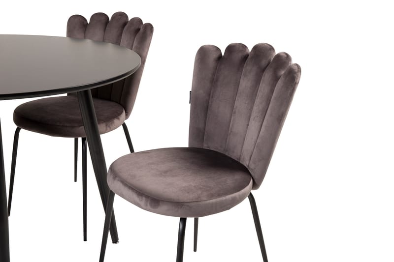 Plaza Matgrupp 100 cm Rund med 4 Limhamn stolar - Svart - Products - Möbler - Bord & matgrupp - Matgrupp