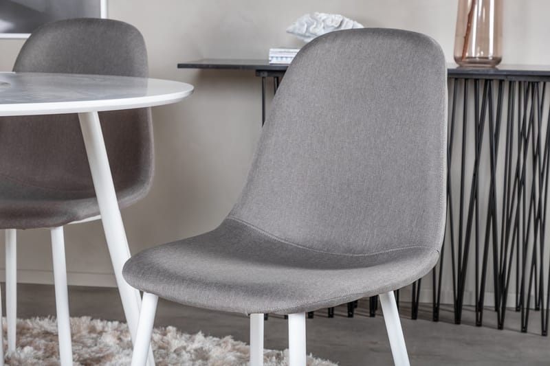 Plaza Matgrupp 100 cm Rund med 4 Polar stolar - Grå - Products - Möbler - Bord & matgrupp - Matgrupp