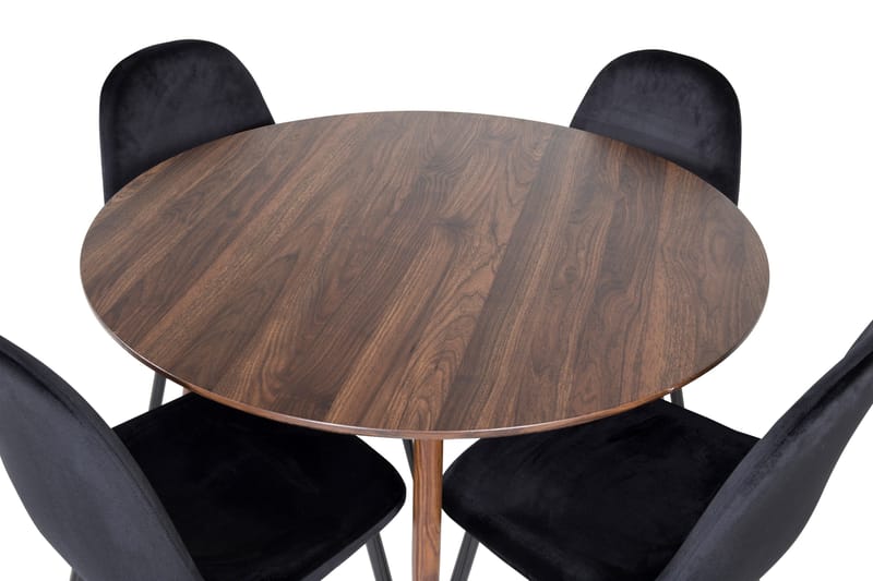 Plaza Matgrupp 100 cm Rund med 4 Polar stolar - Svart - Products - Möbler - Bord & matgrupp - Matgrupp
