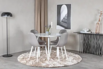 Plaza Matgrupp 100 cm Rund med 4 Polar stolar - Grå - Products - Möbler - Bord & matgrupp - Matgrupp