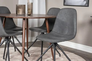 Plaza Matgrupp 100 cm Rund med 4 Polar stolar - Svart - Products - Möbler - Bord & matgrupp - Matgrupp