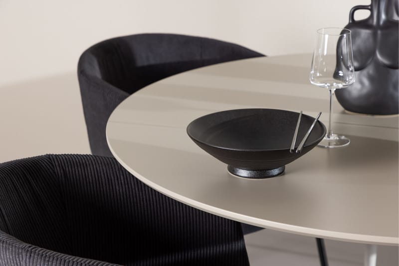 Plaza Matgrupp 120 cm Rund med 4 Berit stolar - Beige/Svart - Products - Möbler - Bord & matgrupp - Matgrupp
