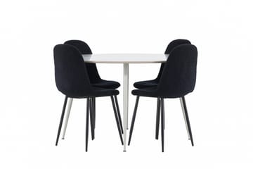 Plaza Matgrupp 120 cm Rund med 4 Polar stolar - Beige/Svart - Products - Möbler - Bord & matgrupp - Matgrupp