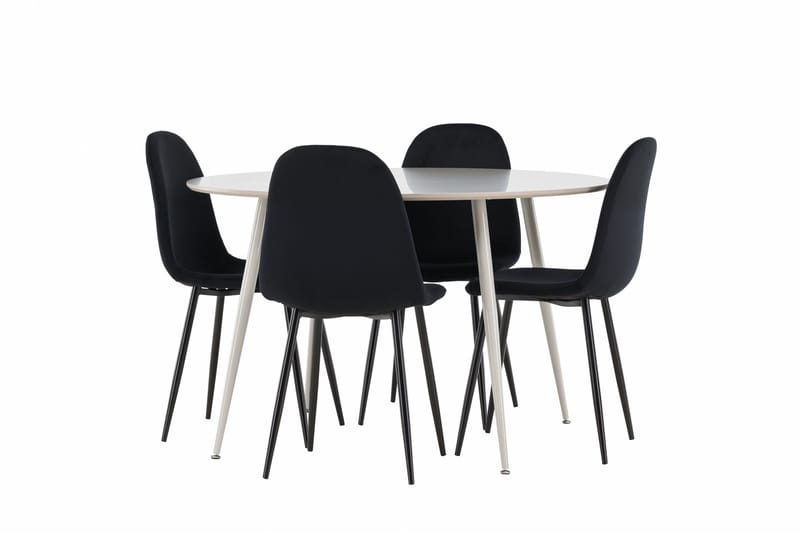 Plaza Matgrupp 120 cm Rund med 4 Polar stolar - Beige/Svart - Products - Möbler - Bord & matgrupp - Matgrupp