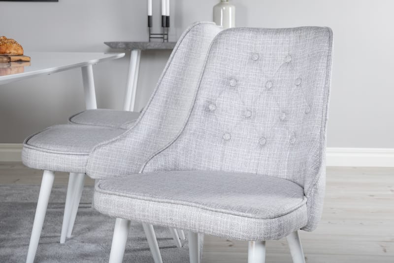 Polar Matgrupp 180 cm Rektangulär med 6 Velvet Deluxe stolar - Grå - Products - Möbler - Bord & matgrupp - Matgrupp