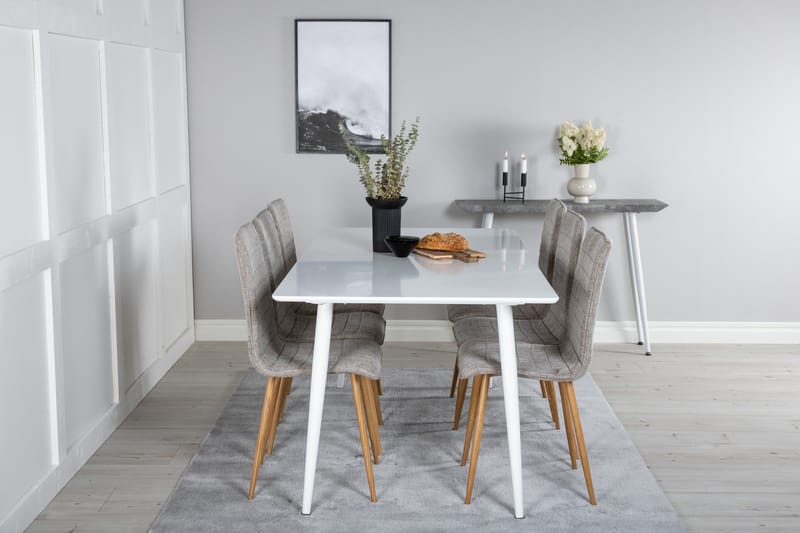 Polar Matgrupp 180 cm Rektangulär med 6 Windu Lyx stolar - Ljusgrå - Products - Möbler - Bord & matgrupp - Matgrupp