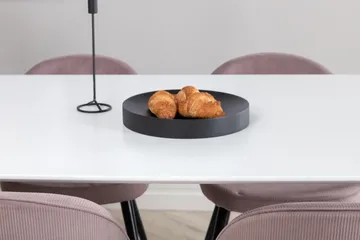 Polar Matgrupp 240 cm Rektangulär med 6 Velvet stolar - Svart - Products - Möbler - Bord & matgrupp - Matgrupp