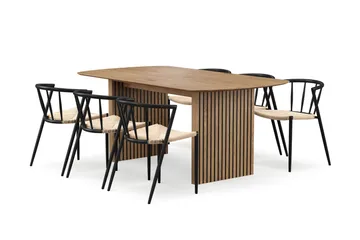 Richeto Matbord 180 cm med 6 Winston Matstolar - Ek - Products - Möbler - Bord & matgrupp - Matgrupp