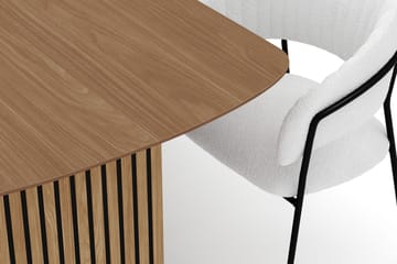 Richeto Matbord 210 cm med 6 Karol Matstolar - Naturlig finish / Vit Bouclé - Products - Möbler - Bord & matgrupp - Matgrupp