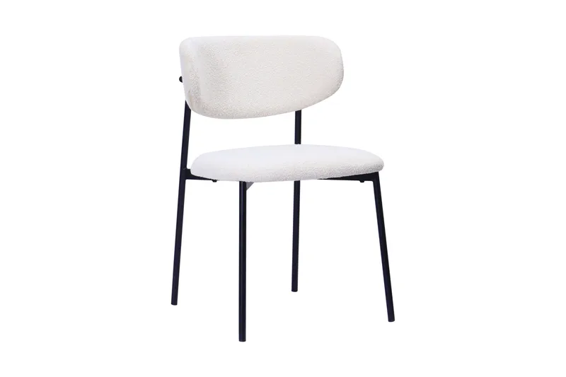 Richeto Matbord 240 cm med 6 Lucy Matstolar - Naturlig finish / Vit Bouclé / Metallben Svart - Products - Möbler - Bord & matgrupp - Matgrupp