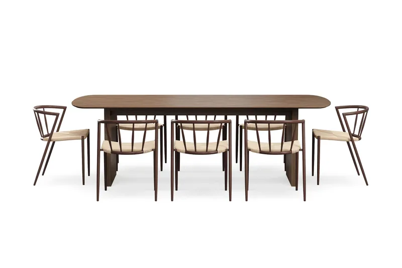 Richeto Matbord 240 cm med 8 Winston Matstolar - Rökt ek - Products - Möbler - Bord & matgrupp - Matgrupp