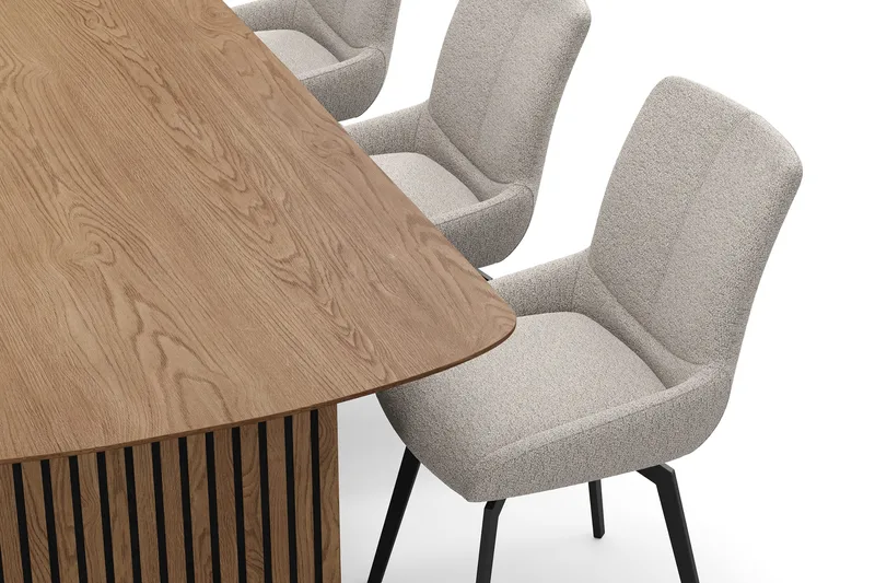 Richeto Matgrupp 210 cm med 6 Mora Snurrstolar - Ek - Products - Möbler - Bord & matgrupp - Matgrupp
