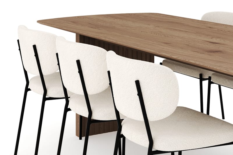 Richeto Matgrupp 240 cm med 6 Gemmiano Matstolar - Ek - Products - Möbler - Bord & matgrupp - Matgrupp