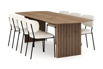 Richeto Matgrupp 240 cm med 6 Gemmiano Matstolar - Ek - Products - Möbler - Bord & matgrupp - Matgrupp
