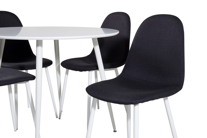 Ridones Matgrupp 100 cm Rund inkl 4 Ypas Stolar - Vit/Svart - Products - Möbler - Bord & matgrupp - Matgrupp