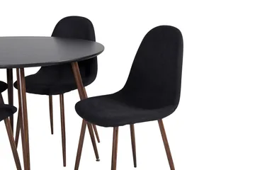 Ridones Matgrupp inkl 4 Ypas Stolar - Svart/Brun - Products - Möbler - Bord & matgrupp - Matgrupp