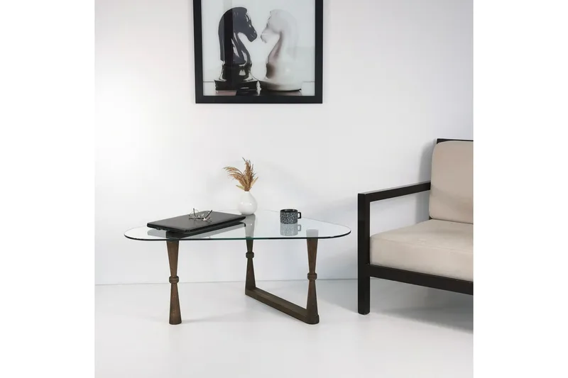 Sabani Soffbord 96 cm Trekantig - Valnötsbrun - Products - Möbler - Bord & matgrupp - Soffbord