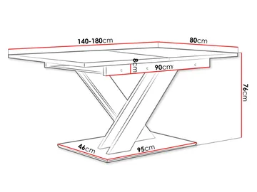 Shea Förlängningsbart Matbord 140-180 cm Rektangulär - Vit - Products - Möbler - Bord & matgrupp - Matbord & köksbord