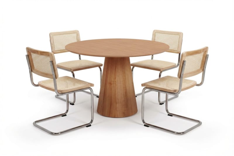 Siena Matgrupp runt 110 cm Ek med 4 Build Matstolar - Ek - Products - Möbler - Bord & matgrupp - Matgrupp