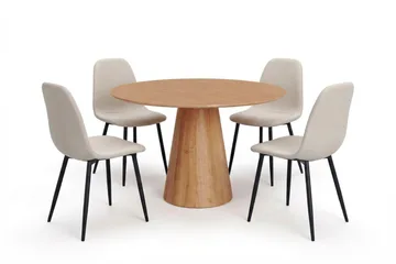 Beige/Svarta metallben - Brun