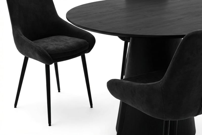 Siena Matgrupp runt 110 cm Svart med 4 Alsarp Matstolar - Svart - Products - Möbler - Bord & matgrupp - Matgrupp