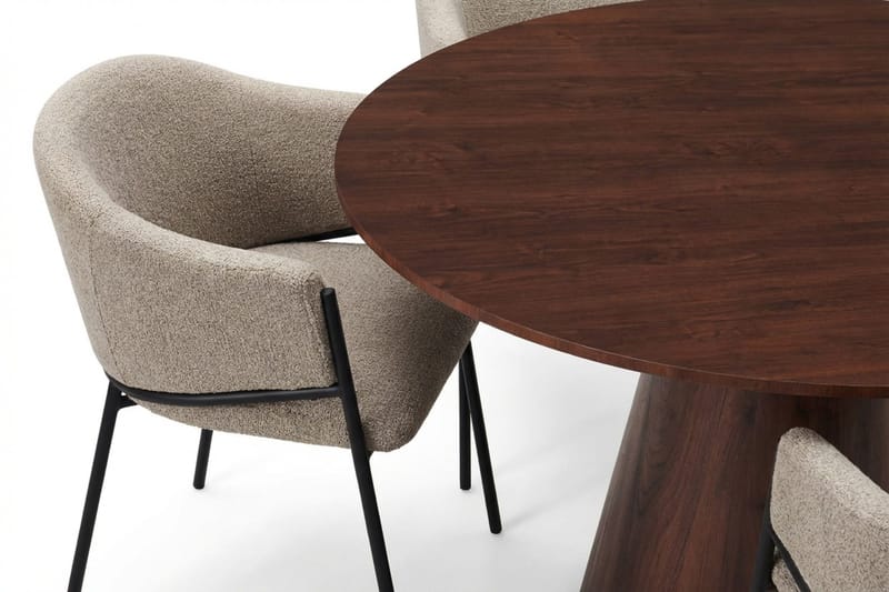 Siena Matgrupp runt 110 cm Valnöt med 4 Filip Matstolar - Valnöt - Products - Möbler - Bord & matgrupp - Matgrupp