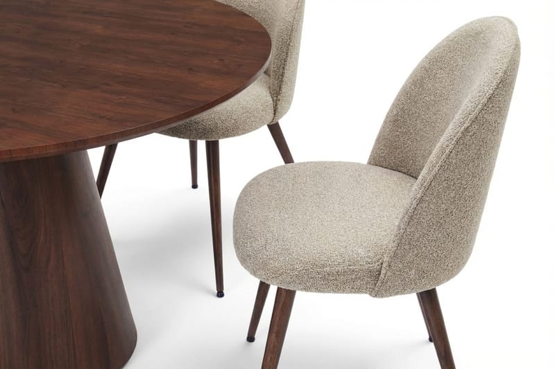 Siena Matgrupp runt 110 cm Valnöt med 4 Nibe Plus Matstolar - Valnöt - Products - Möbler - Bord & matgrupp - Matgrupp
