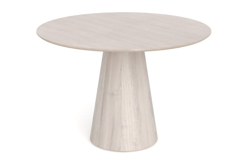 Siena Matgrupp runt 110 cm Vitlaserad med 4 Build Matstolar - Vitlaserad/Natur/krom - Products - Möbler - Bord & matgrupp - Matgrupp