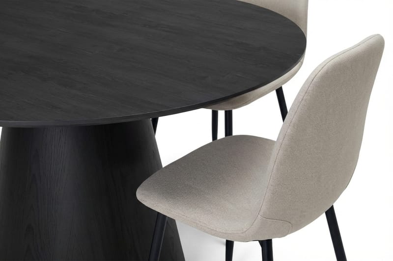 Siena Matgrupp runt 130 cm Svart med 6 Nibe Matstolar - Svart - Products - Möbler - Bord & matgrupp - Matgrupp